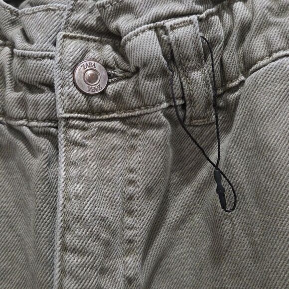 Zara High-Waisted 100% Cotton Paperbag Baggy Jeans, NWOT, Size 2 - Picture 2 of 8